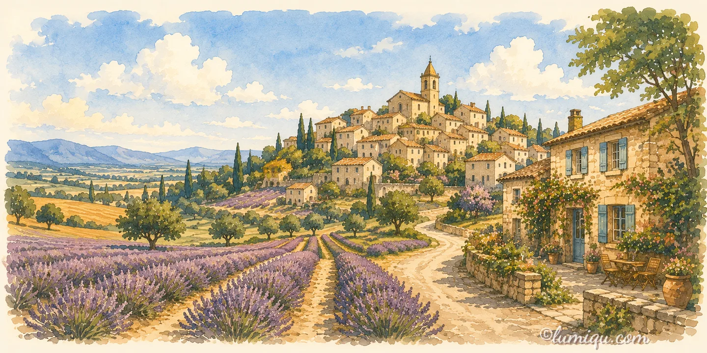 フランスの街かどのイメージイラスト