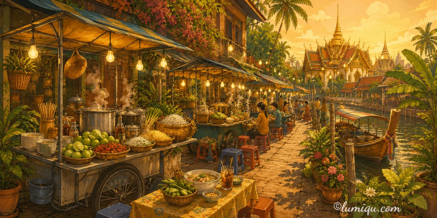 タイの街かどのイメージイラスト