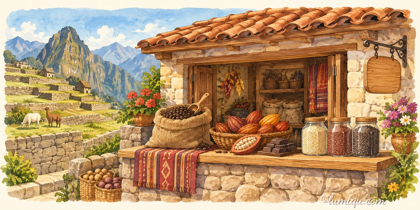 アンデスの畑の店 アンデス（空想のお店）の店構えイラスト